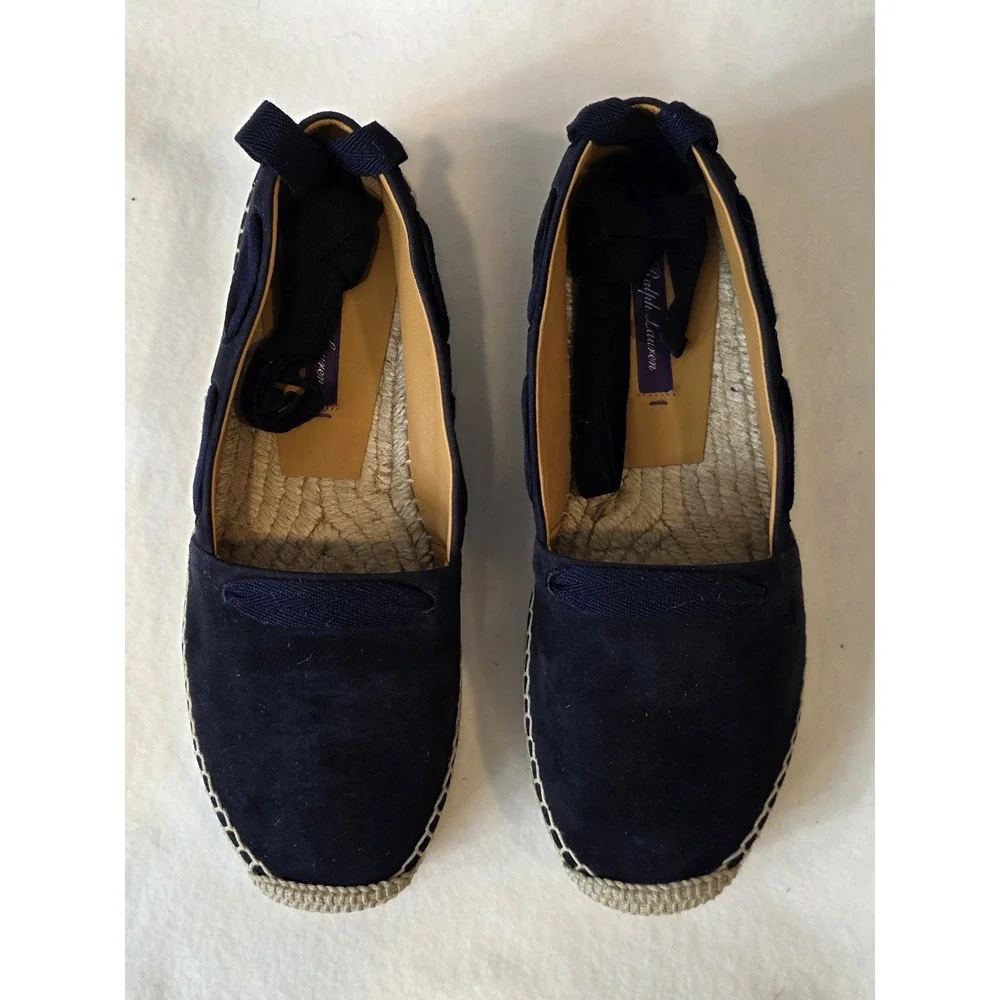 Ralph Lauren Purple‎ Label 800876132002 Women's Blue Suede Espadrille. Size 6.5